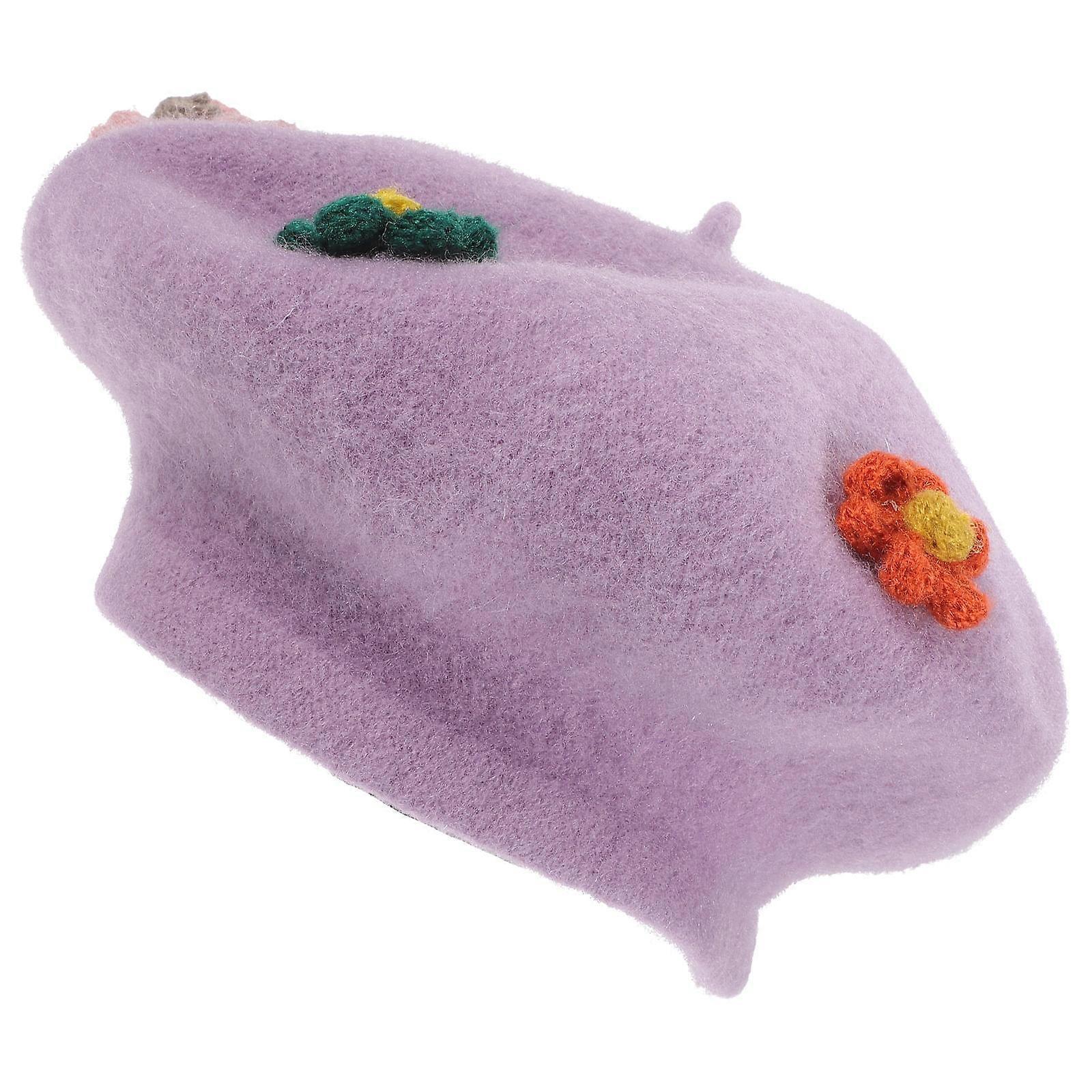 Berets Cap Wool Cashmere Warmth Hat For Children 24X24CM 1Pc