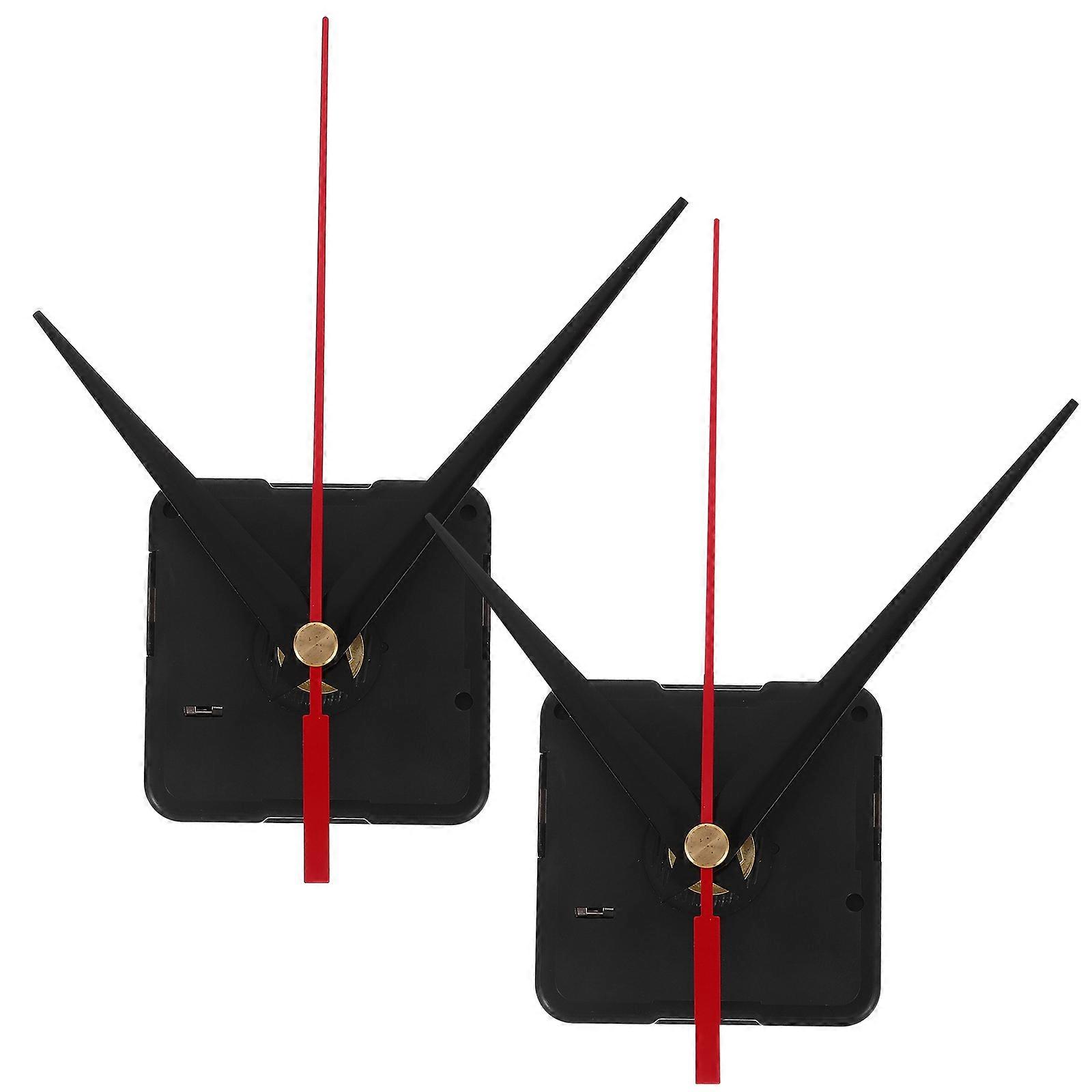Black Quartz Clock Movements Set of 2 Precise Time ABS Material for Home Use Small Size
