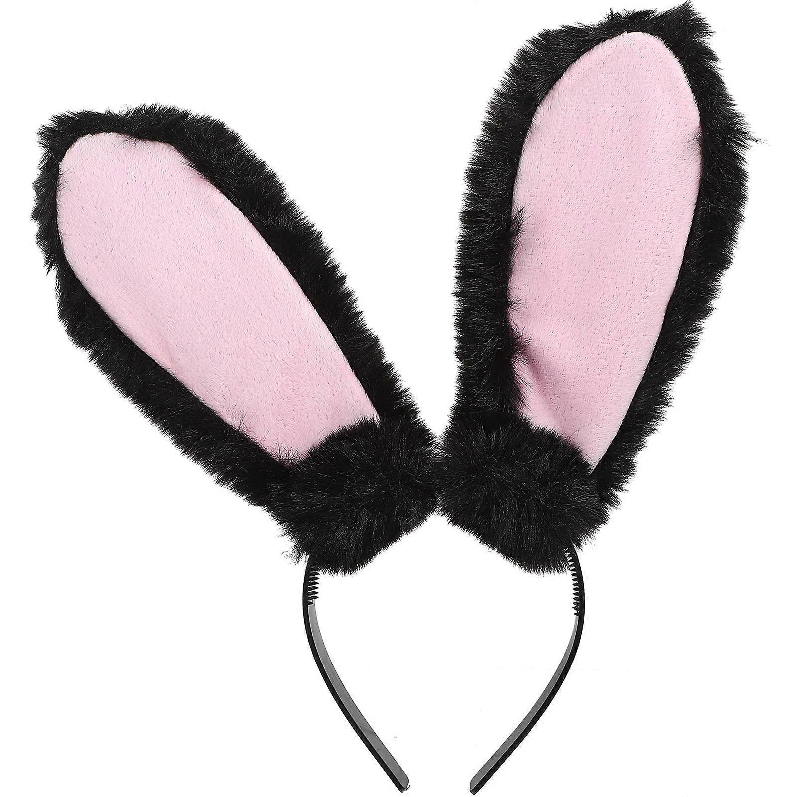 Rabbit Costume Headband Plush Bunny Ears Headband Cloth Plastic 31.00X28.00X1.50CM 1Set