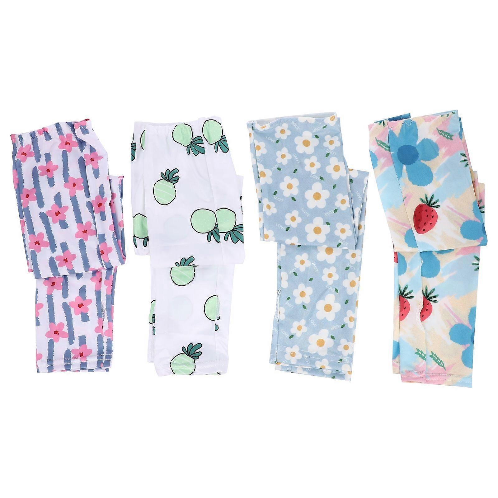 Cooling Arm Sleeves Sun Protection Assorted Color 50x10.5 Cm For Summer Outdoor Activities 4 Pairs