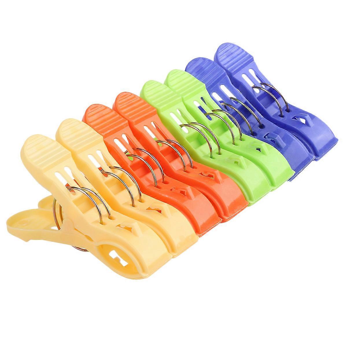 Plastic Hand Towel Clips Large Size For Beach Towels Light Cloth Articles Securing Towels Rounded Jaws 8Pcs