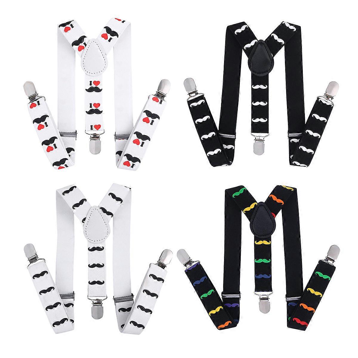 حمالات الأطفال صبي طفل طفل حمالات قابلة للتعديل Y-Back تصميم آلة قابل للغسل إغلاق كليب أسود مع لحية ملونة 65x2.5x0.2 سم 1 قطعة