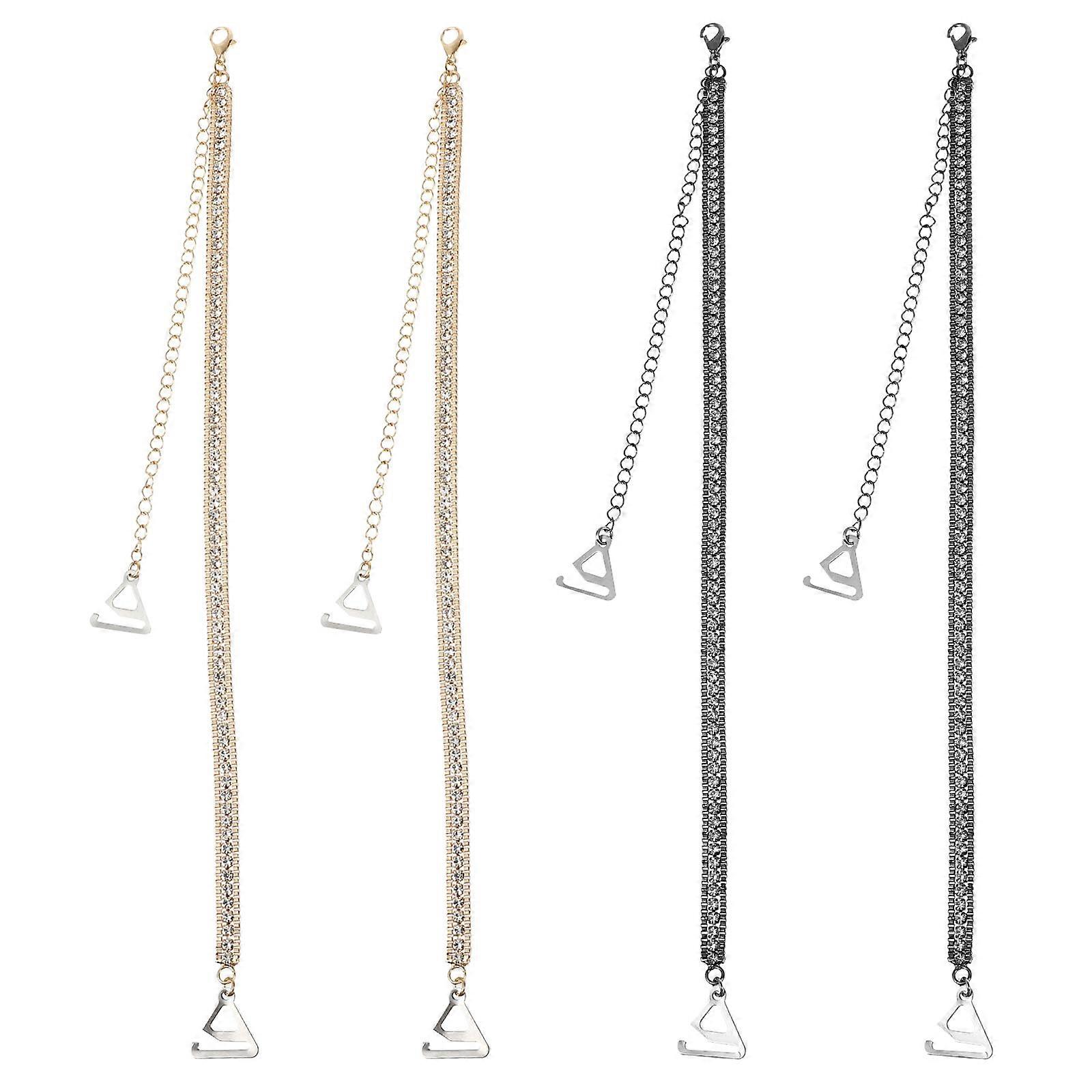 Wide Strap Bras For Women Adjustable Length Easy To Install Crystal Material 2Pairs