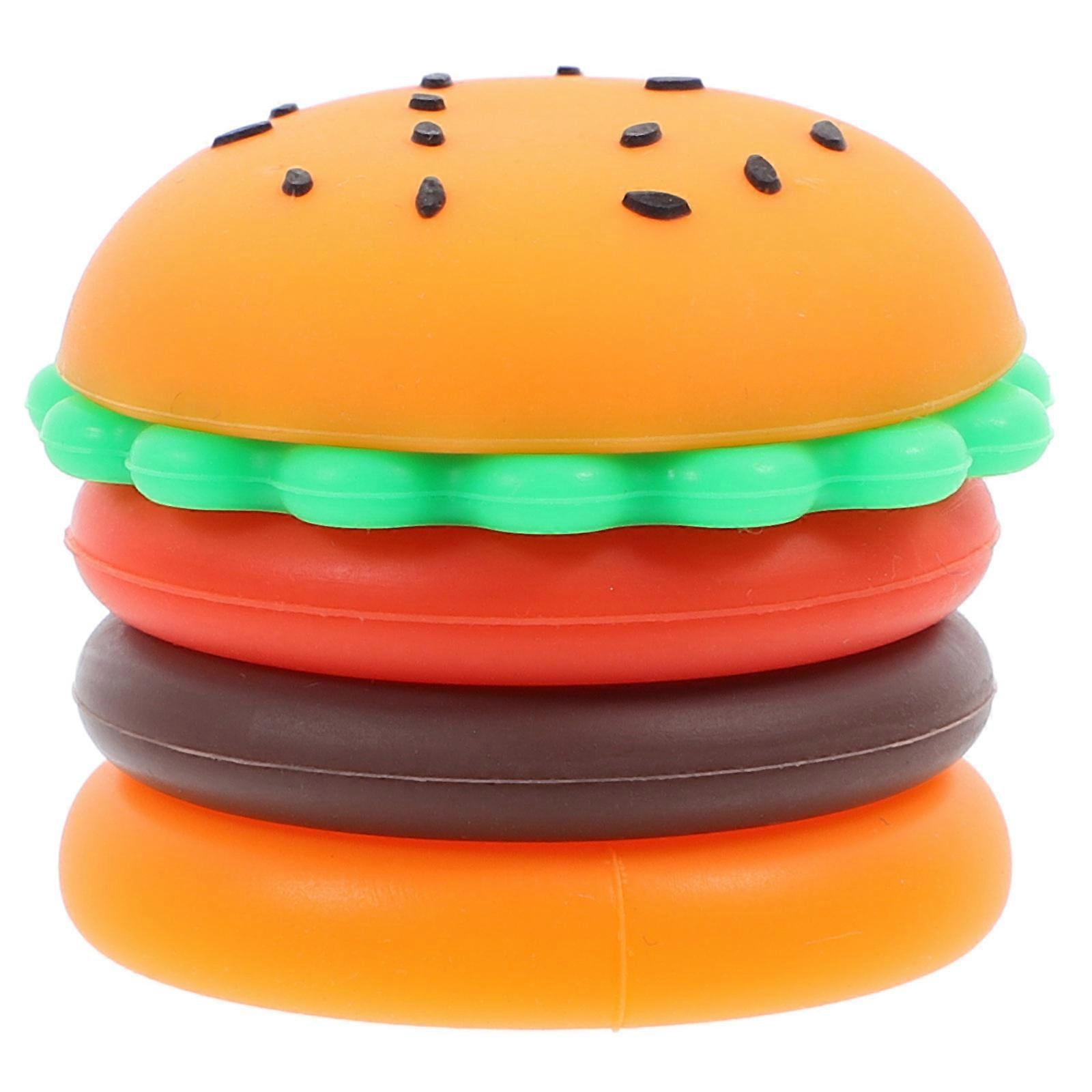 Silicone Cream Jars with Lids – Hamburger Shaped Travel Containers for Toiletries, Refillable Cosmetic Bottles with Leak Proof Design for Makeup and