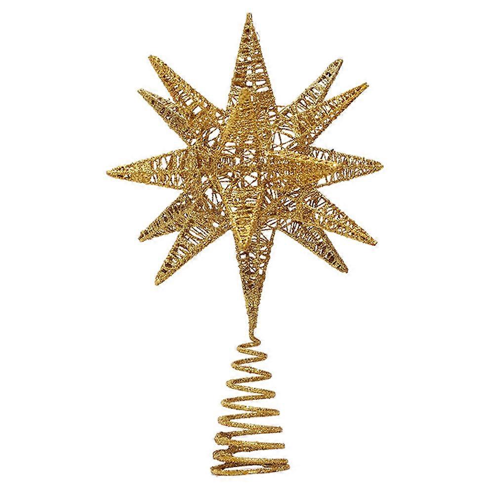 Tree Decoration Xmas Tree Pendants Star Shape Iron Material 30x20cm Christmas Party Supplies Golden Color 1Pc