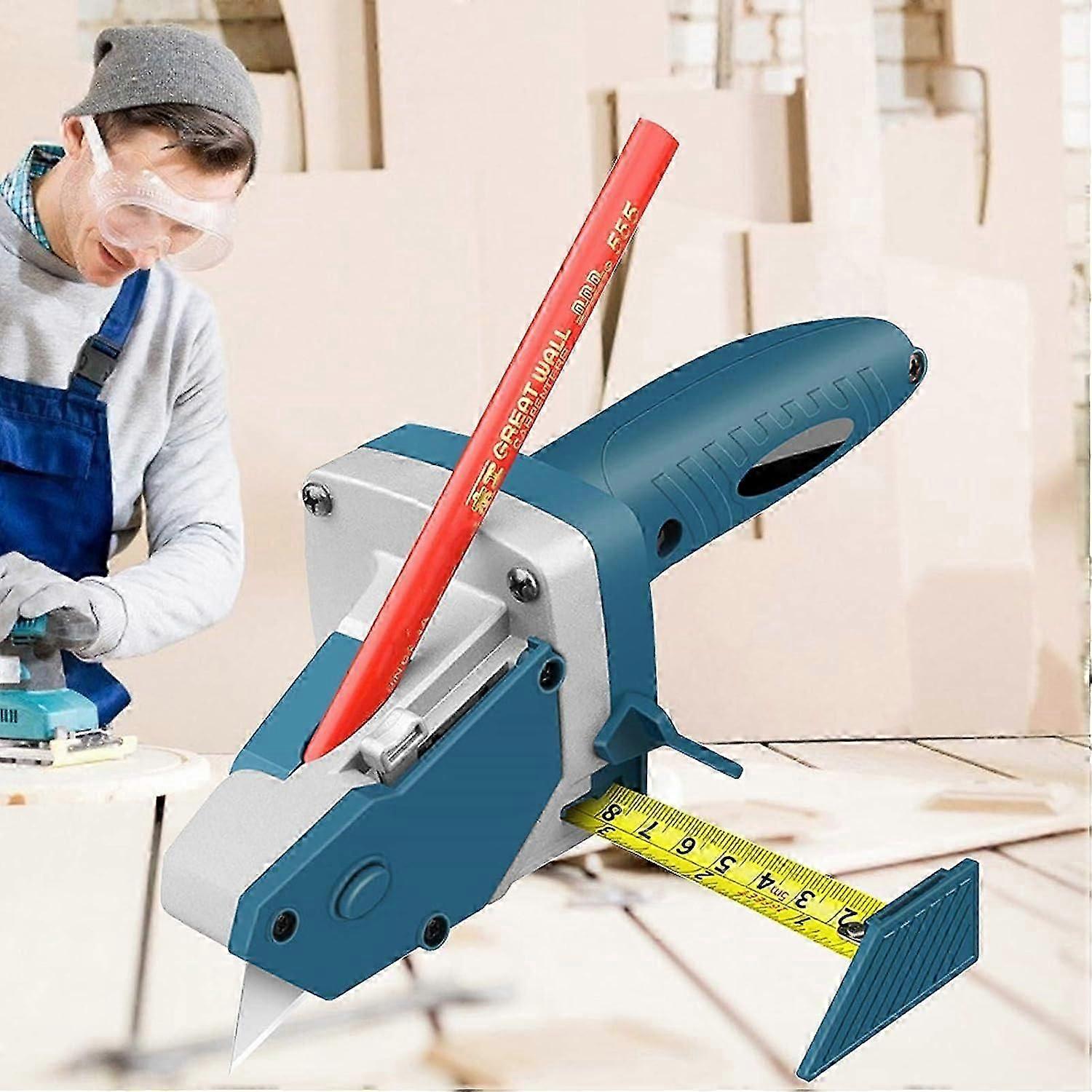 Drywall Cutter with Tape Measure - Panel Cutting Tool for Drywall Shingles Insulation