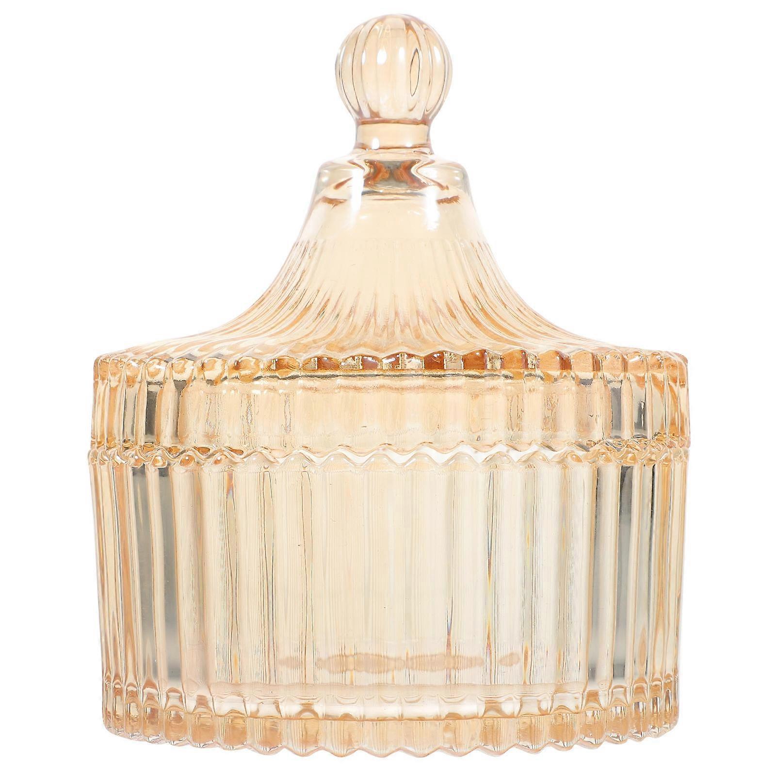 جرة زجاجية صيدلية لتنظيم الحمام ، كرة قطنية وحامل مجوهرات ، تخزين متعدد الاستخدامات للمكياج ، ملفات تعريف الارتباط والحلوى