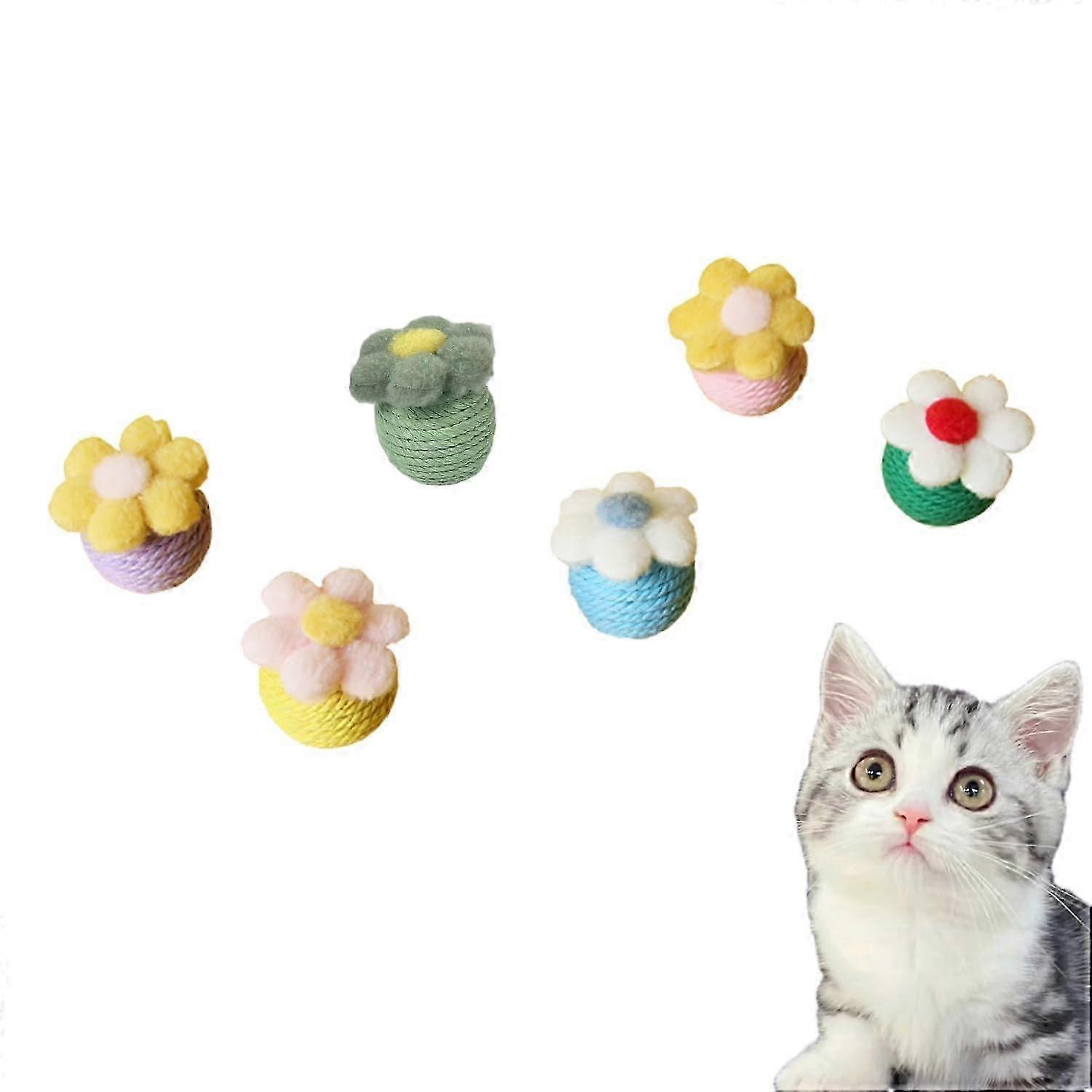 6 Pcs Assorted Interactive Toy Balls Suitable for Cats
