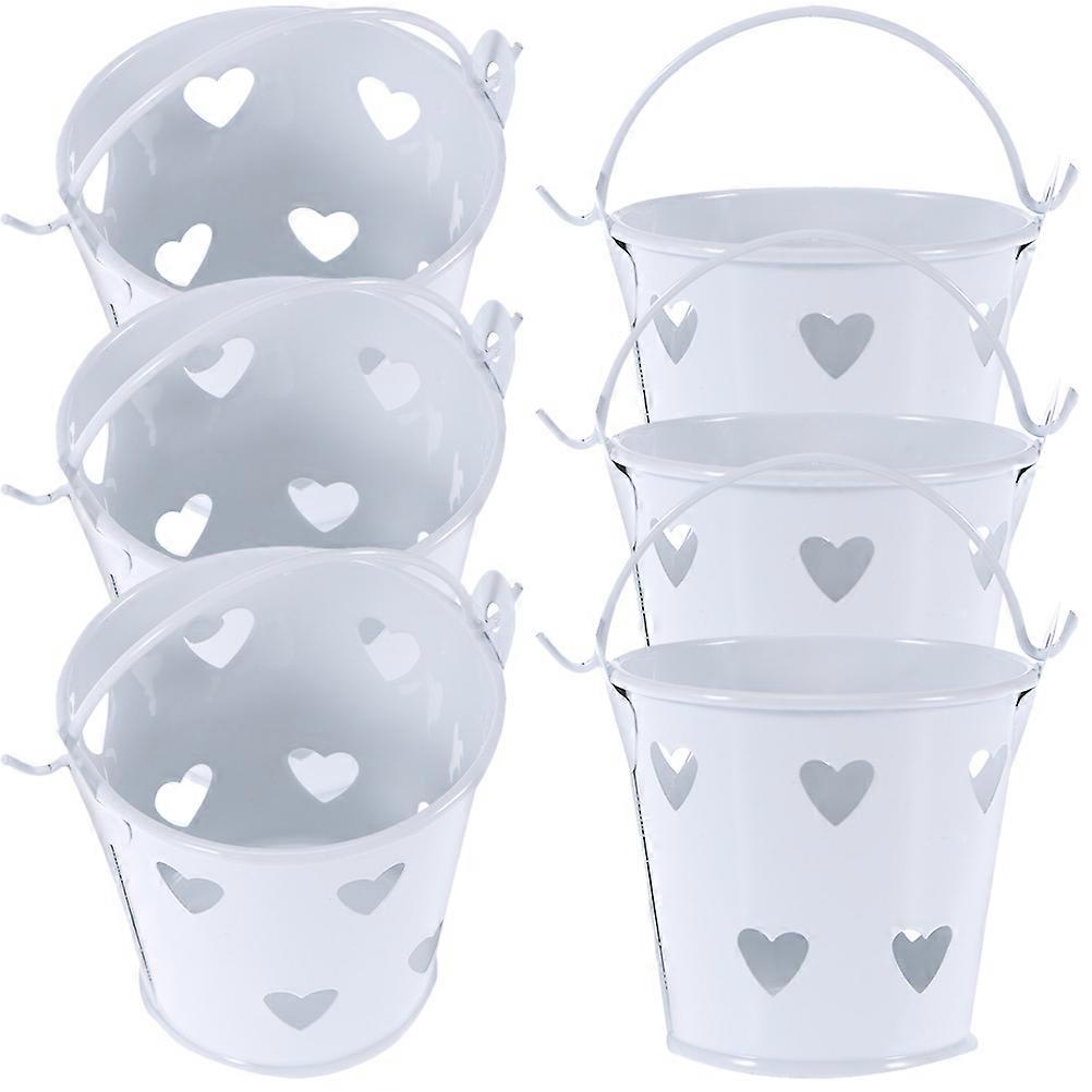 6pcs Metal Buckets with Handles for Party Favors, Candy Storage, Crafts, and Event Decorations – Galvanized Buckets for Snacks and Decor