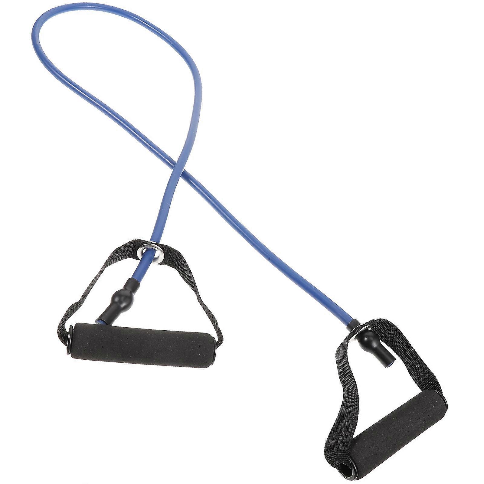 Blue Elastic Fitness Pull Rope with Comfortable Handles – Multi Function Resistance Band for Home Workouts, Strength Training, Muscle Stretching and