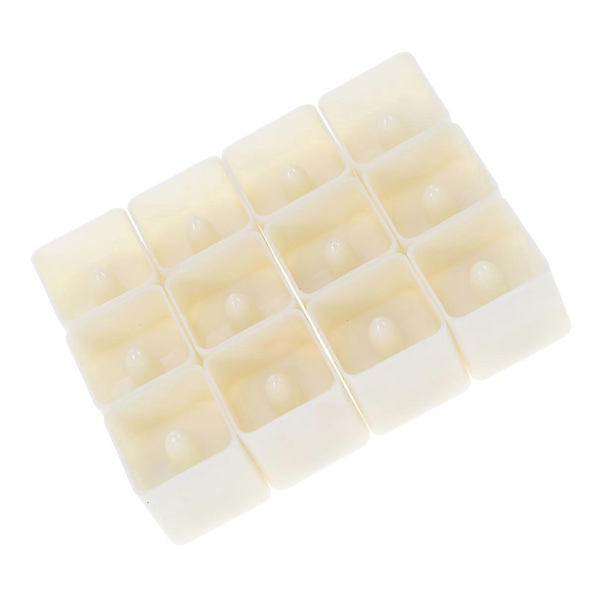 Flickering Flameless Candles Electronic Flameless Led Tealight for Cafe Square Design 12Pcs
