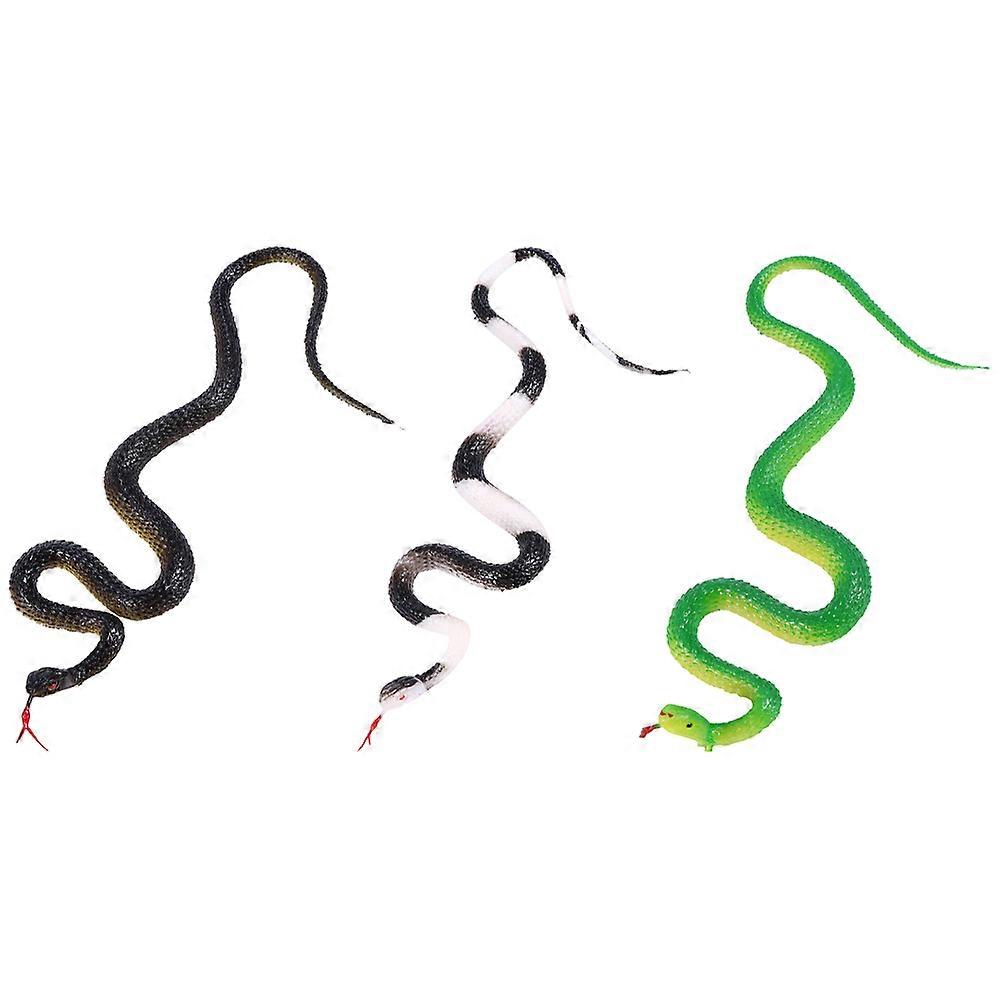 Life Like Snake Realistic Rubber Snake Toy Kids Halloween Decoration 22CM 3Pcs