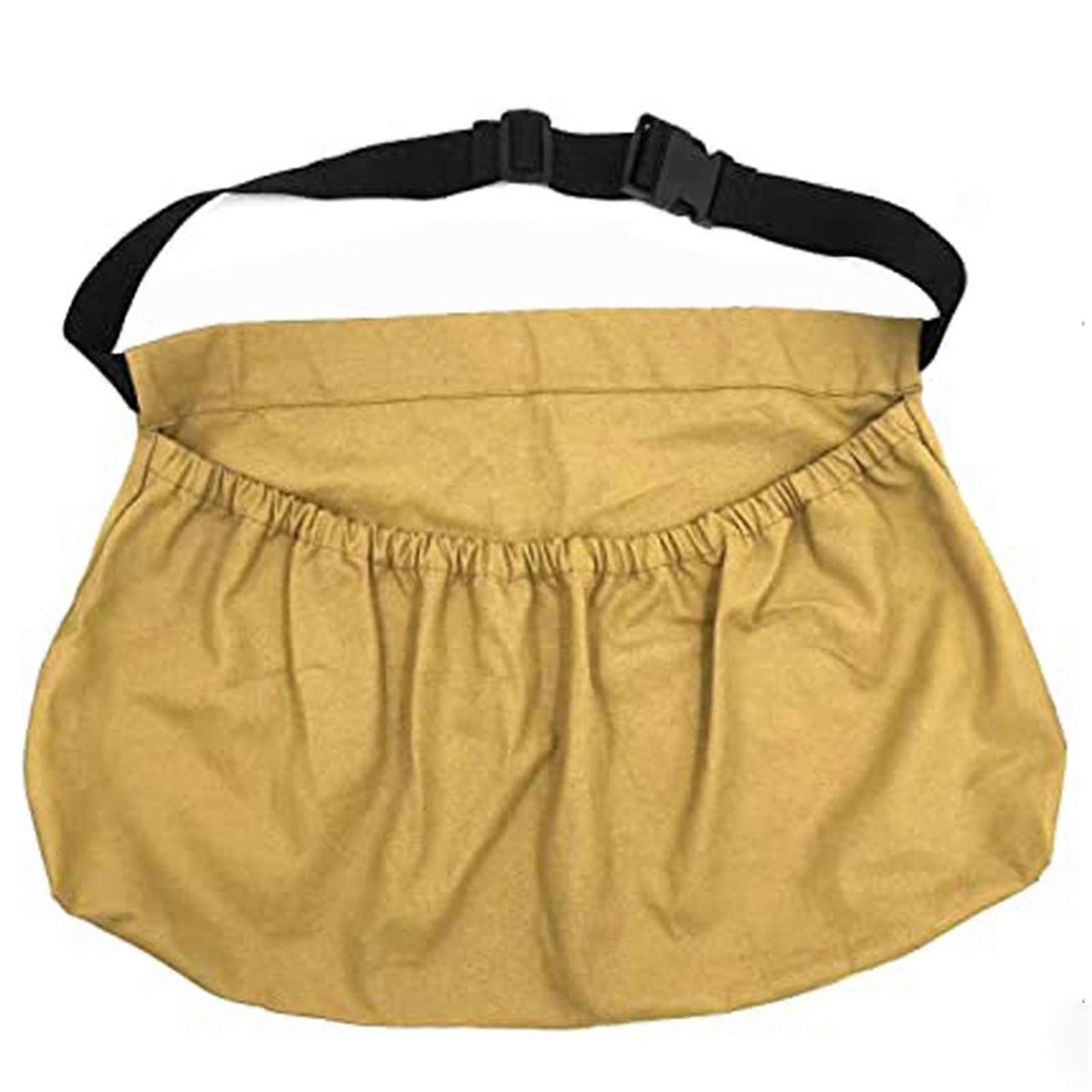 Multipurpose Harvesting Apron Reinforced Canvas Elastic Waistband Practical Storage Compartments Gardening Farm Tool  Yellow