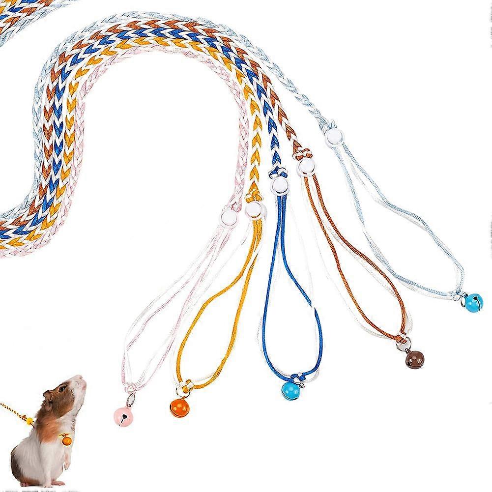 Adjustable Hamster Harness Set - 5 Pieces, 1.48m Small Pet Leash with Bell for Guinea Pigs, Ferrets, and Squirrels