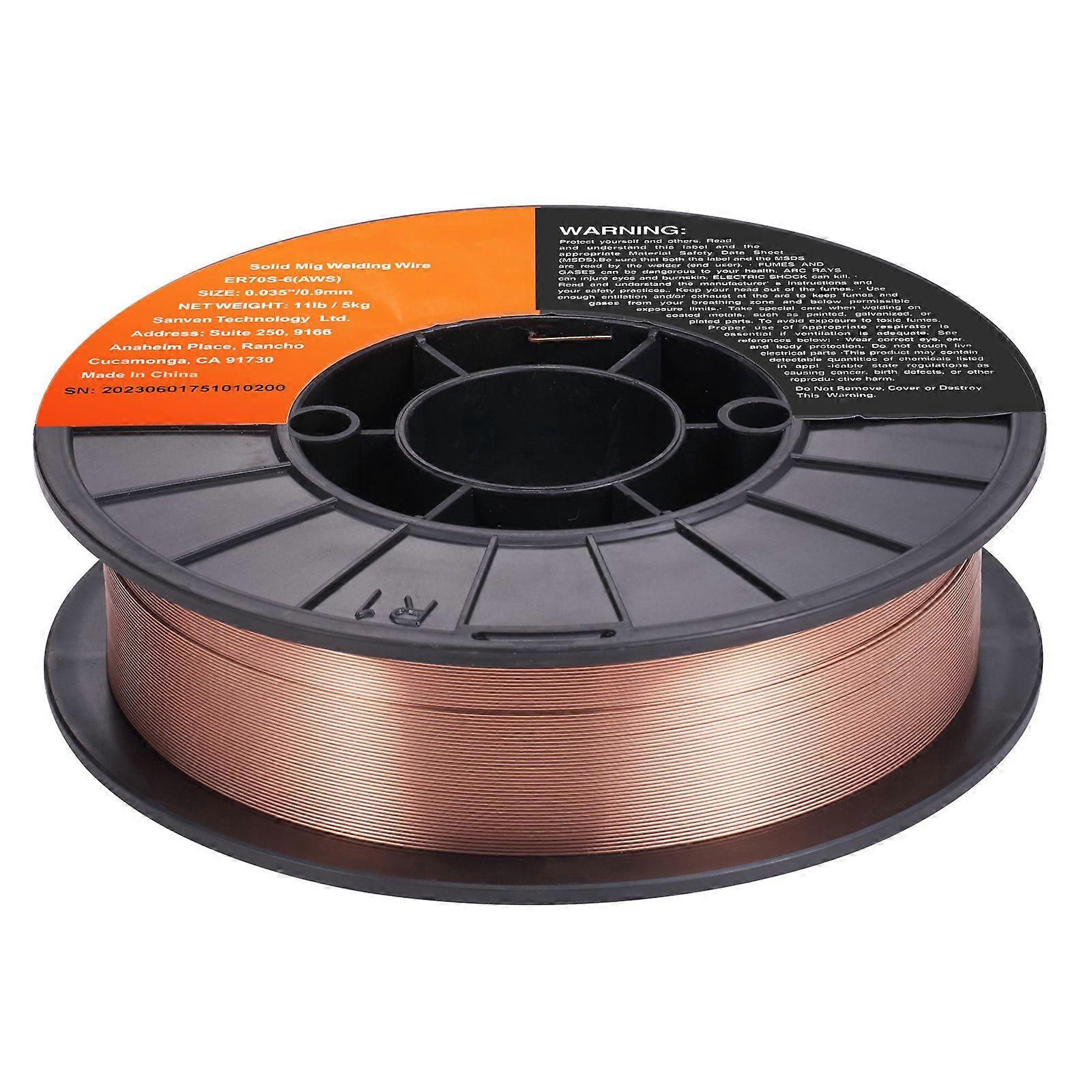 Solid MIG Welding Wire, ER70S-6 0.035-inch 11LBS for All Position Gas Welding