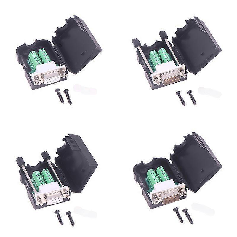 DB9 Serial Adapter RS232/485/422 Connector Male Female 9 Pin Breakout Terminals COM Connector 21-24 AWG Wire Solderless
