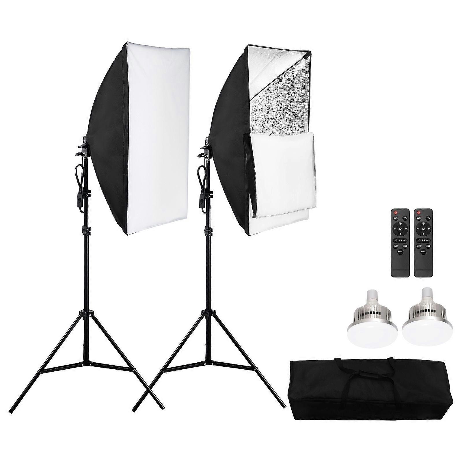 Softbox Lighting Kit with 45W 3000-6500K LED Bulbs, 20" x 28", 3 Lighting Effects, Tripod Stand, for Portrait shooting, Live Streaming