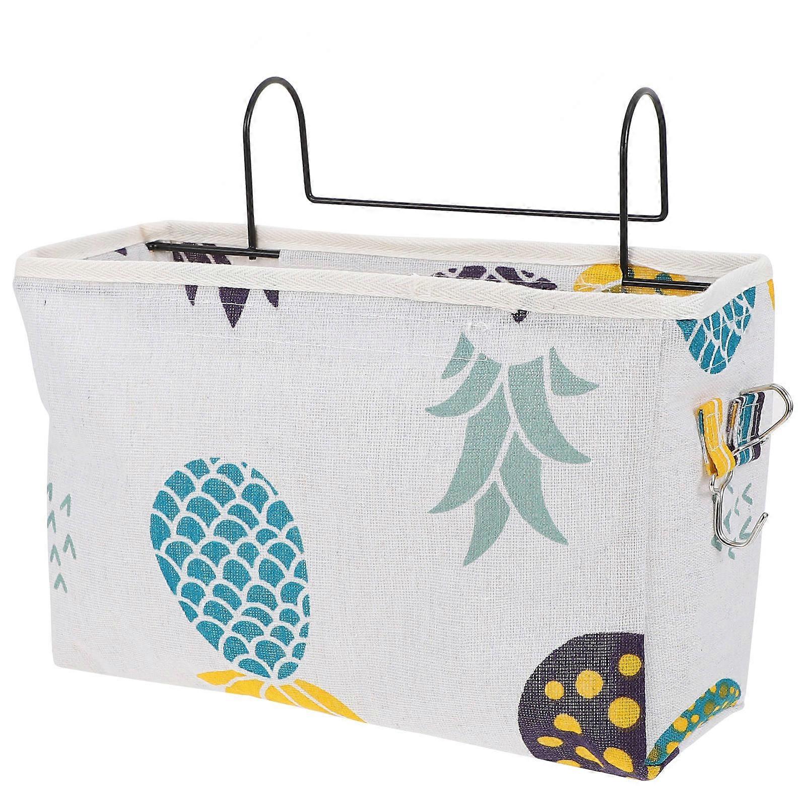 Wall Hanging Storage Bags Rectangular Iron Cloth Pouch Dormitory Use 29X24X16CM 1Pcs