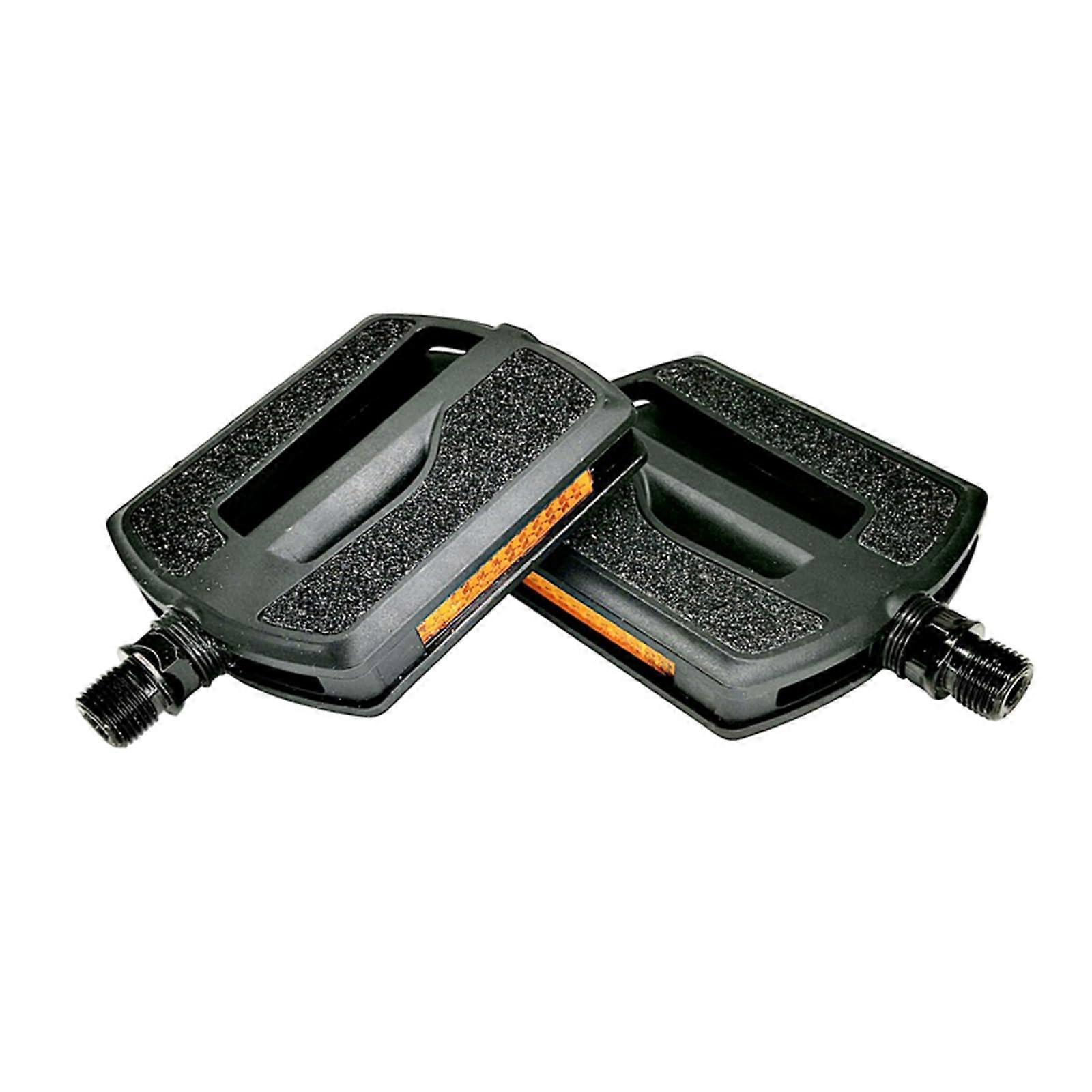 Nylon Bicycle Pedals Non-slip With Sandpaper Surface Flat Platform Pedals Reflective Film For Secure Grip