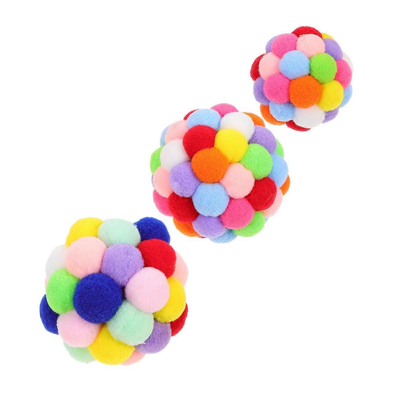 Cat Balls 3-Pack Elastic Colorful Rubber Cat Toys