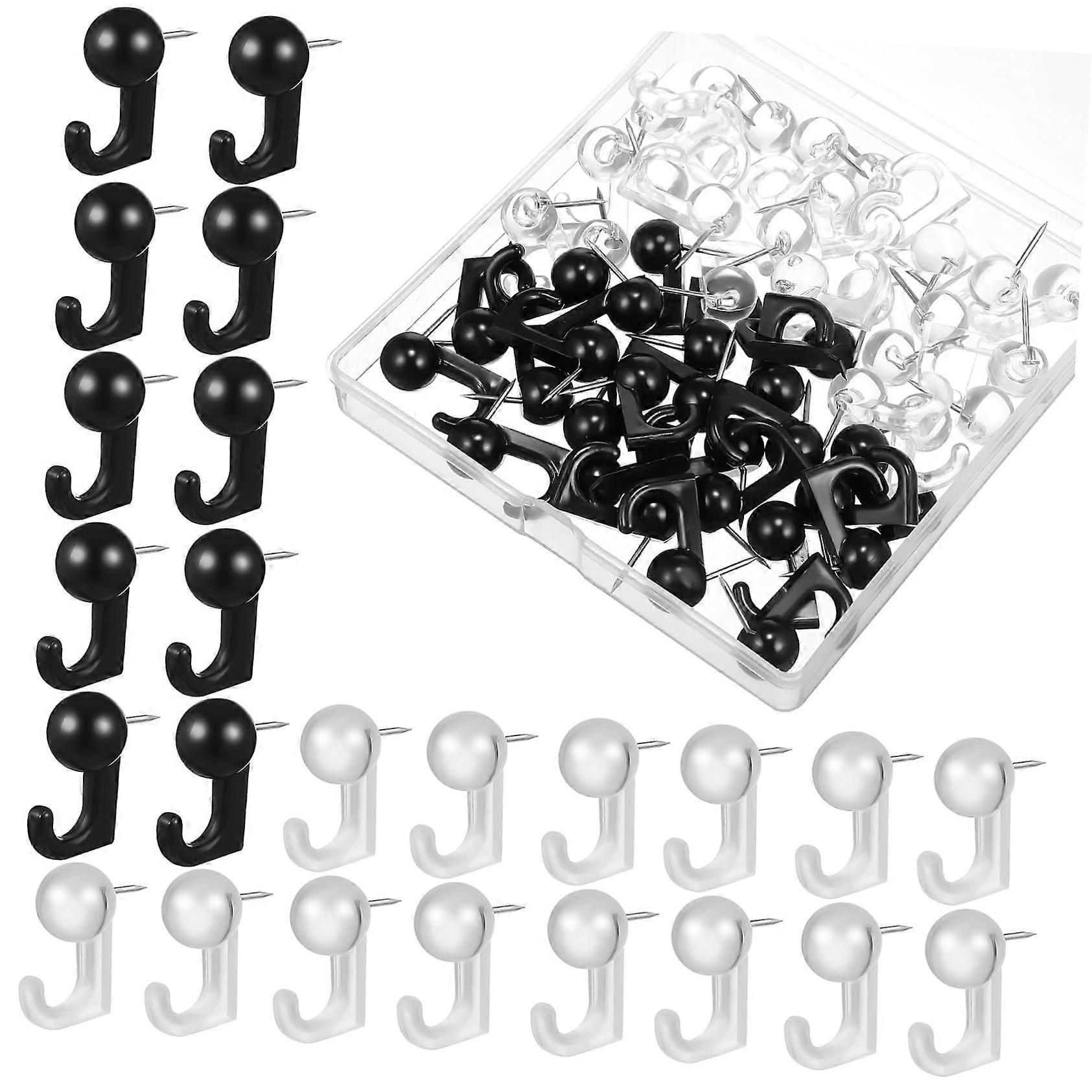Pack of 100 Tack Hooks, Decorative Pin Board Hooks for Photos, Messages and Organisers, Home, Office and School