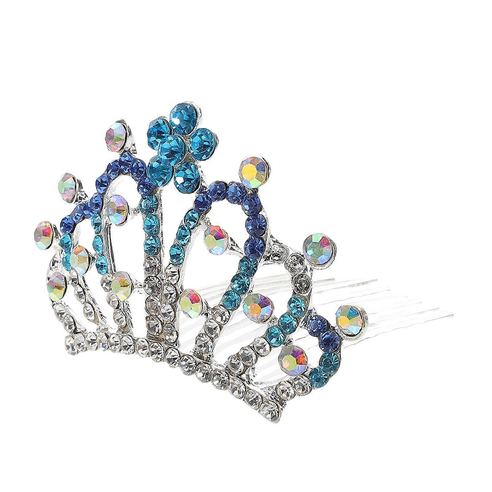 Here's a refined and professional product description based on your input:
**Elegant Gradient Colored Rhinestone Tiara Crown with Hair Comb –