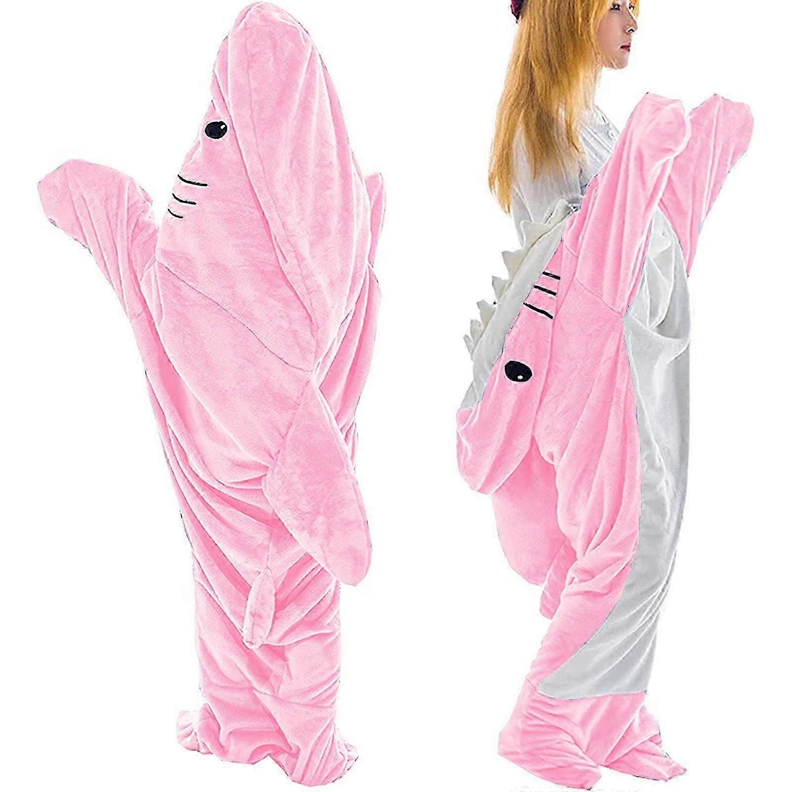 Haifischdecke Kapuzenpullover Erwachsene, Haidecke Super weicher kuscheliger Flanell-Hoodie, tragbare Haifischdecke Erwachsene oder Haifischschlafsack