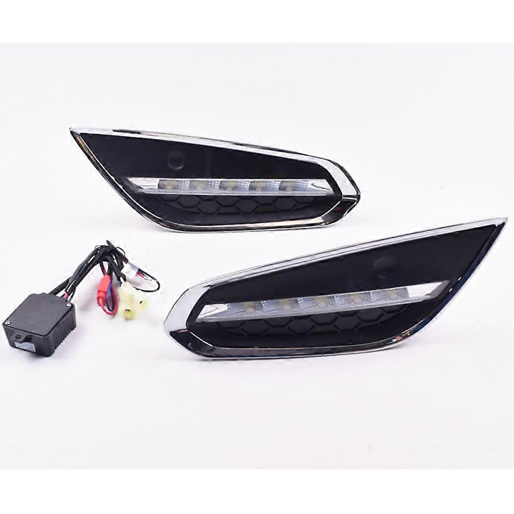 2PCS Car LED DRL Fog lamp For Volvo S60 2009 2010 2011 2012 2013 Daytime Running Lights Light-Off Style Relay Auto LED Fog light