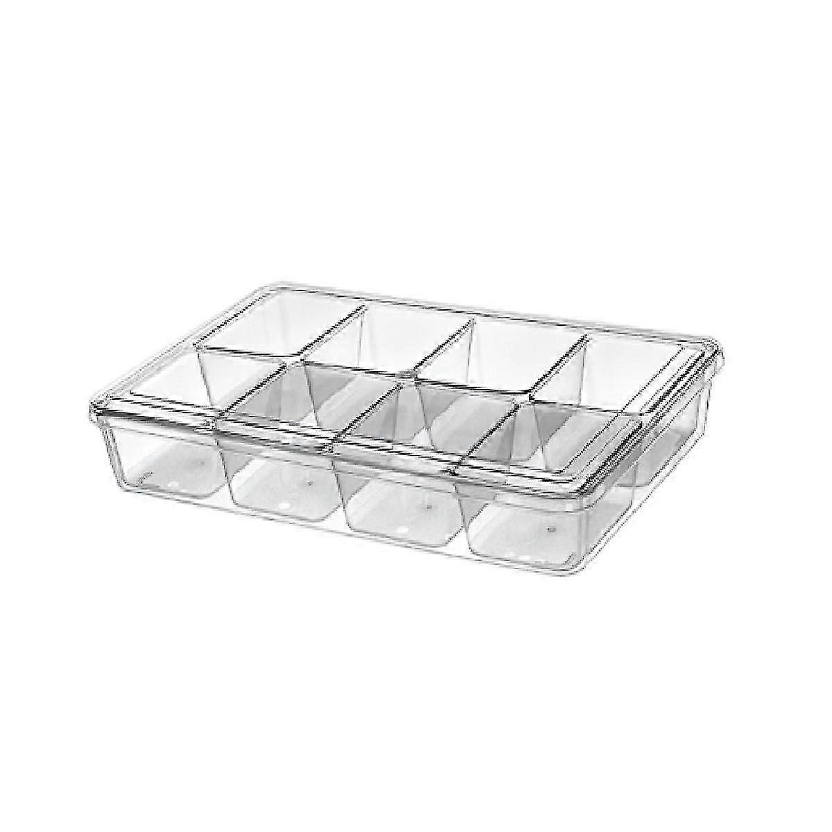8 Grids Spices Box Multiuse Clear Stackable Container for Seasoning Storage