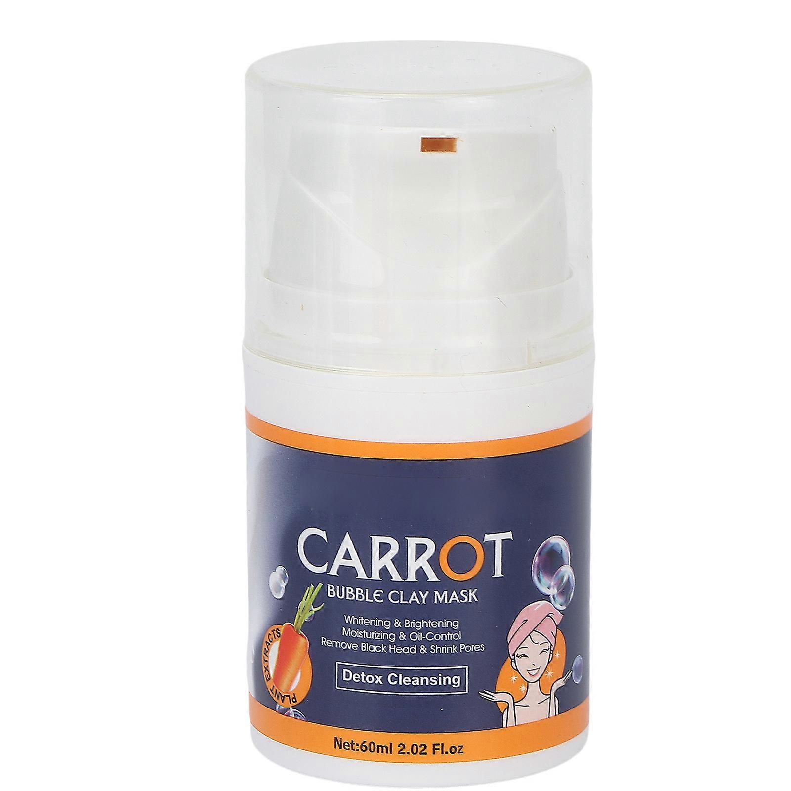 Carrot Bubble Mud Facial Moisturizing Bubble Clay Mask for Brightening Cleansing Pores 60ml