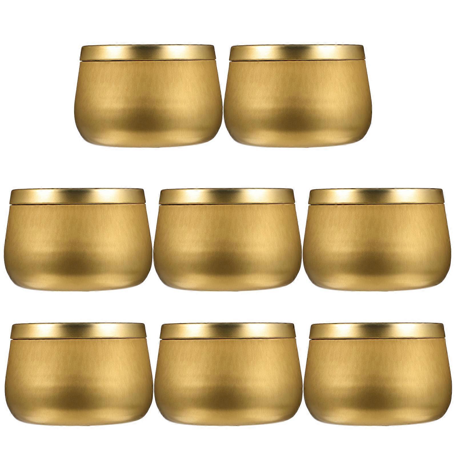 Here's a polished and professional product description based on the title you provided:

 

**8pcs Round Gold Storage Boxes – Airtight Tea Canisters