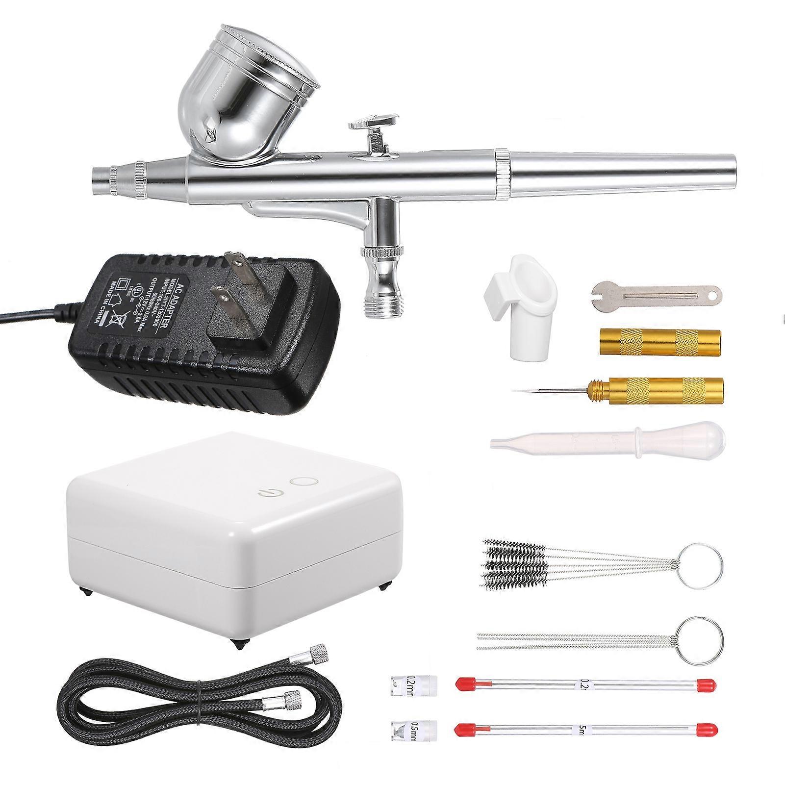 Mini Compressor Airbrush Set Portable Trigger Design Airbrushing System Kit for Makeup Crafts Model Painting