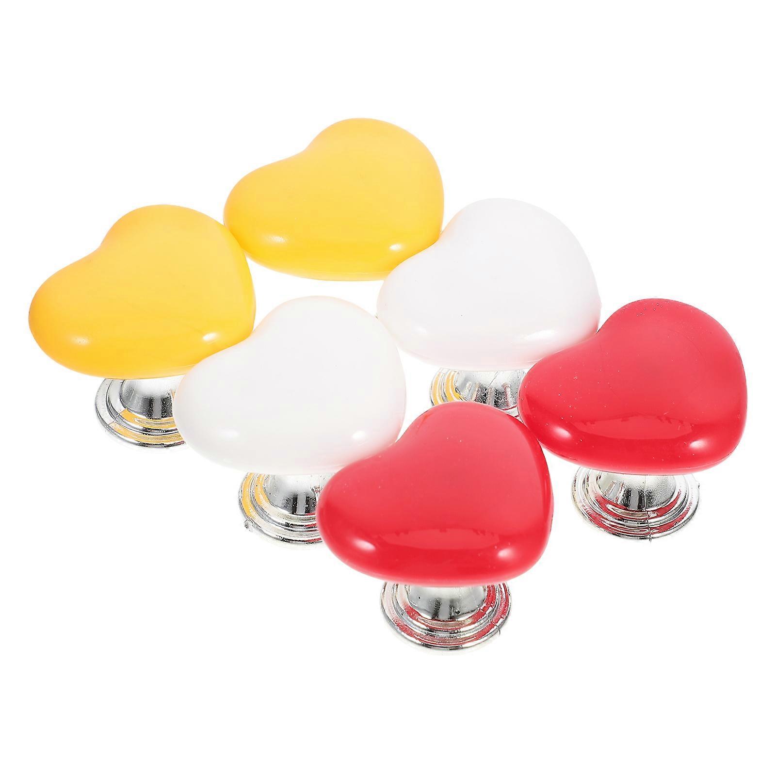 Toilet Heart Button Toilet Accessories Bathroom Plastic Handle 6Pcs