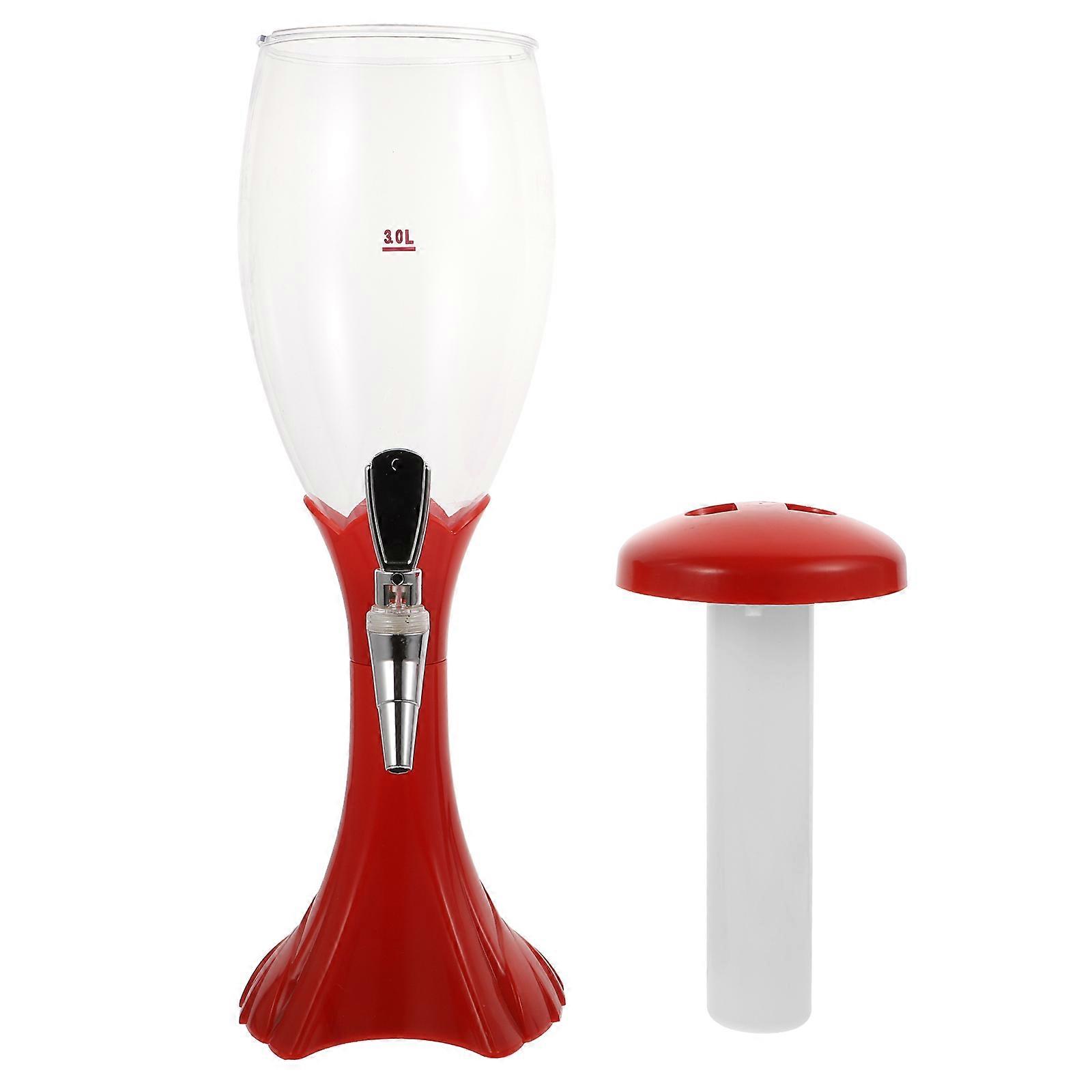 Red 3L Tabletop Beer Dispenser Made of ABS PC Perfect for Home Bar Use