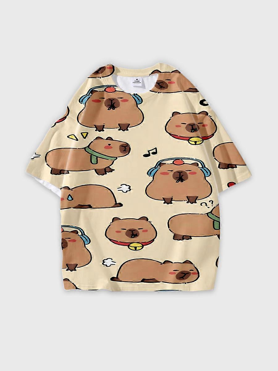 T-shirt round neck Pattern loose short sleeve JW749