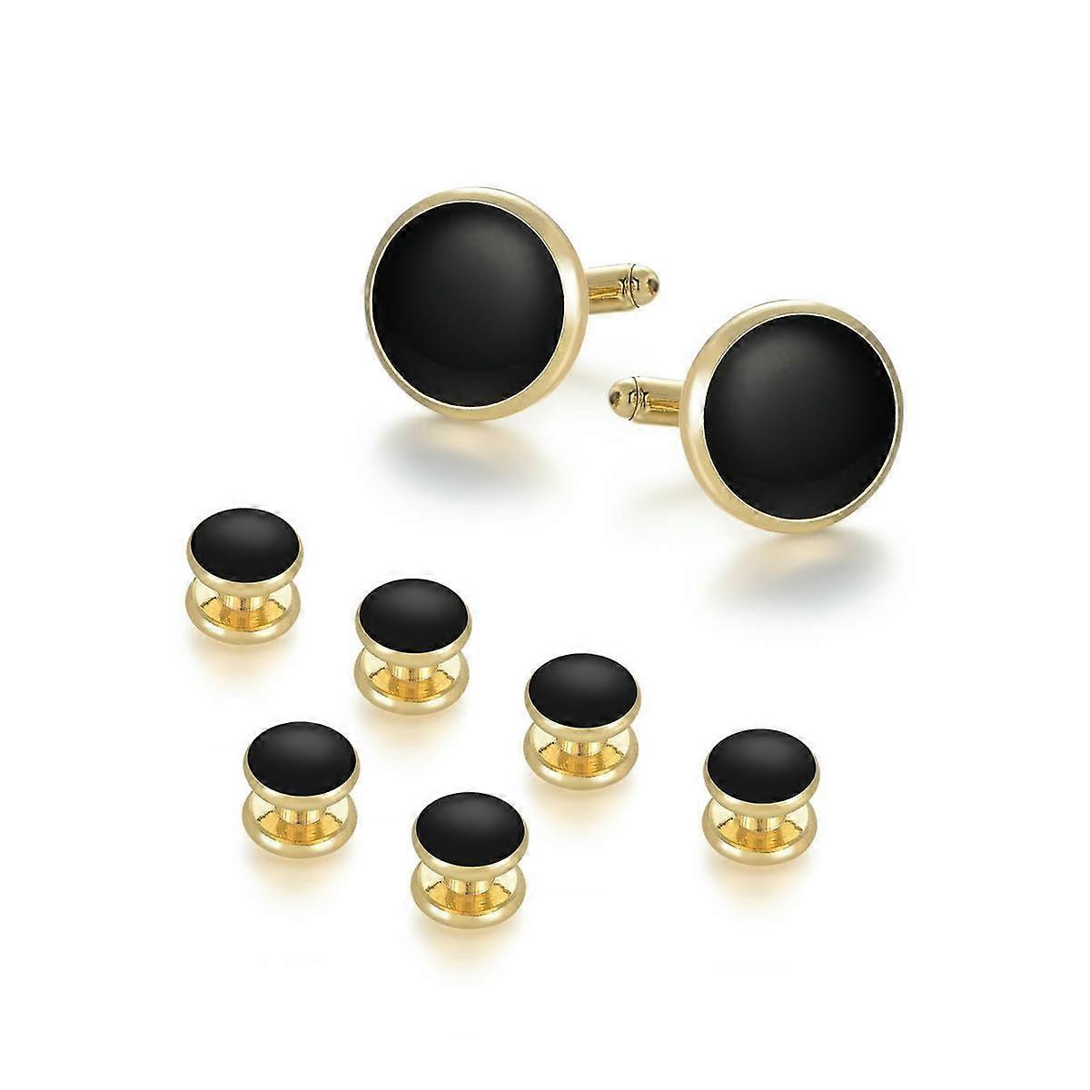 Men's Cufflinks Shirt Round Dripping Shell Cufflinks Set of 8 5740
