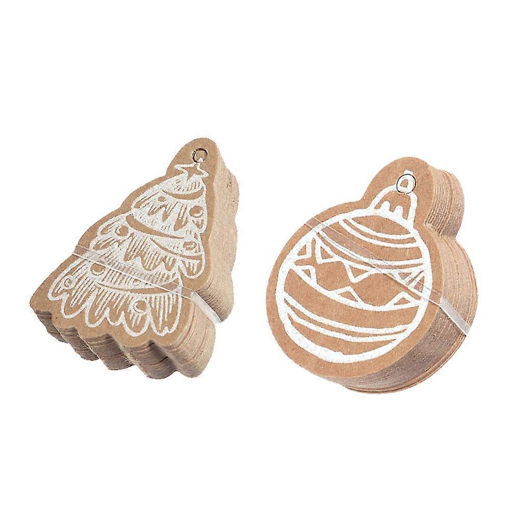 Kraft Paper Tags Christmas Hanging Pendant Household Xmas Decoration For Kids Party Winter Party 4 5 X 3 X 0 1 Cm 100Pcs