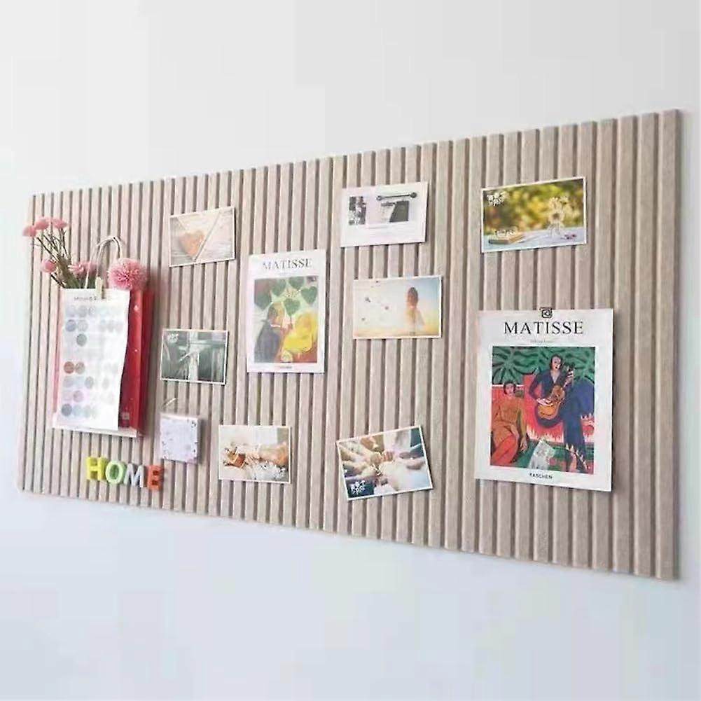 Cork Memo Board for Walls, Self-Adhesive 0.9cm Thick Felt Bulletin Board, Foldable Photo Display Tiles in Beige