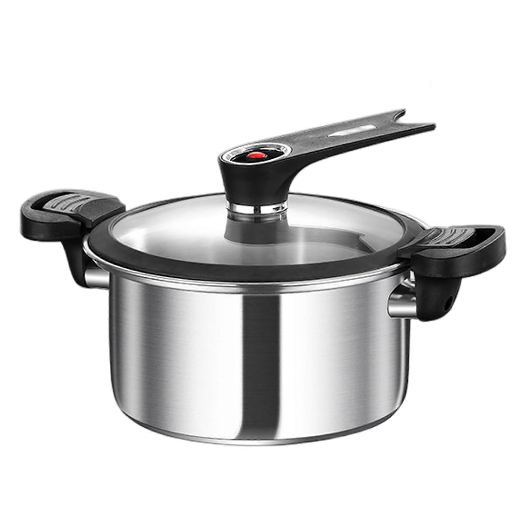 Micro Pressure Cooker 3.5L 5Layer Stainless Steel Small Pressure Cooker with Lid Handle Quick Decompression NonCoated Stew Pot for Kitchen