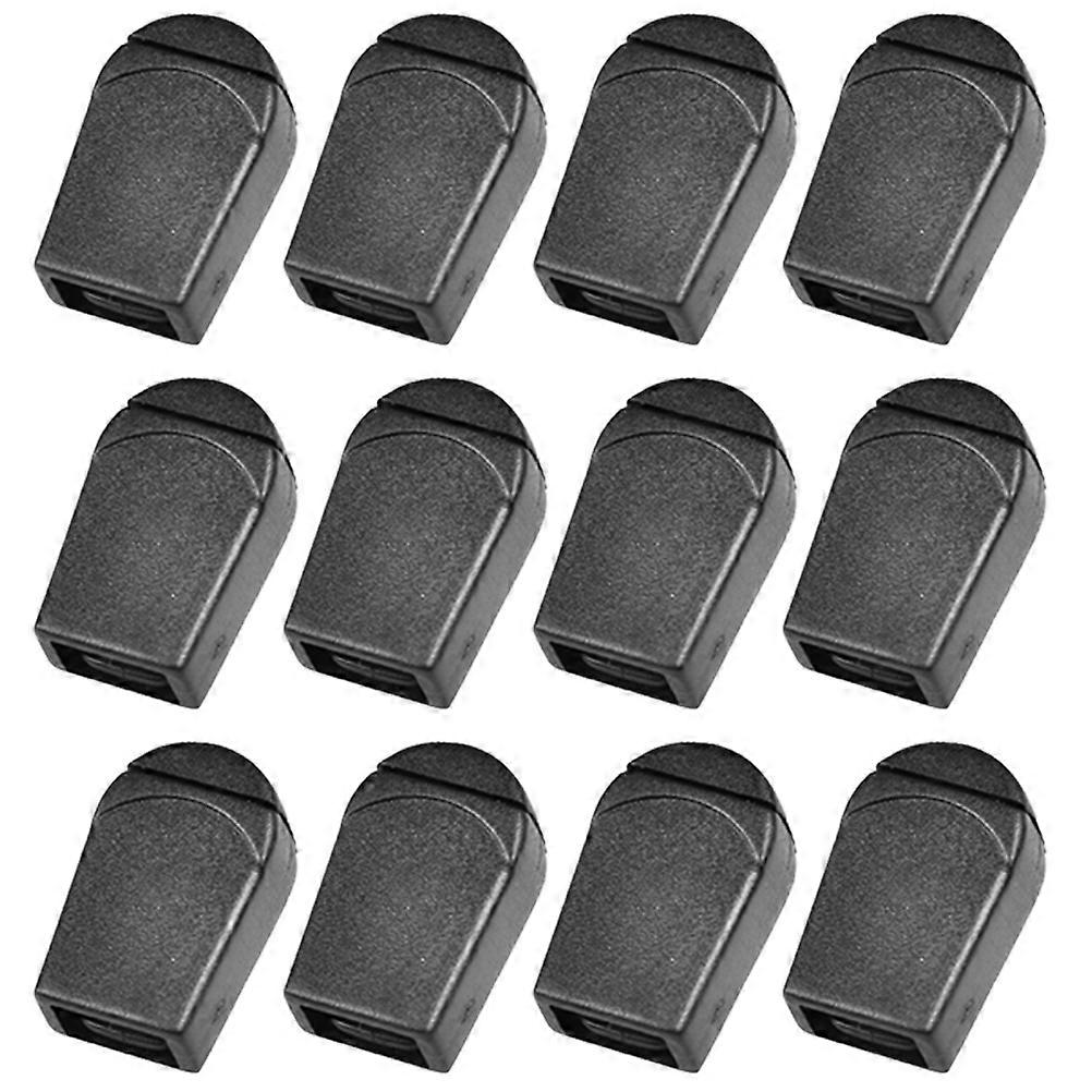 Black Drawstring End Clips Plastic Buckle for Raincoat Accessories 20 Pieces