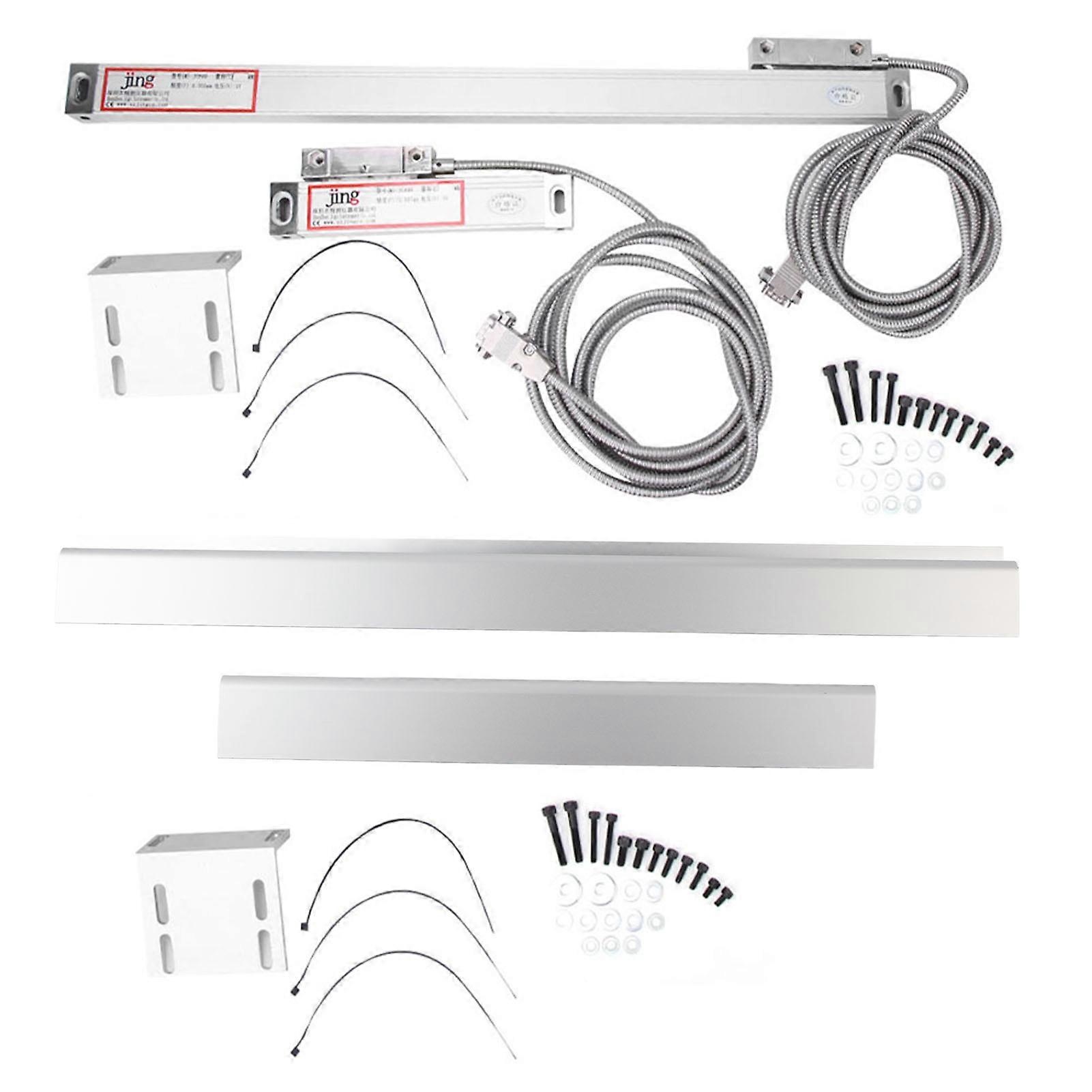 2 Pcs Linear Scale 2AE/3AE Axis Readout DRO Aluminum Alloy Linear Scale for Lathe Encoder200mm and 400mm