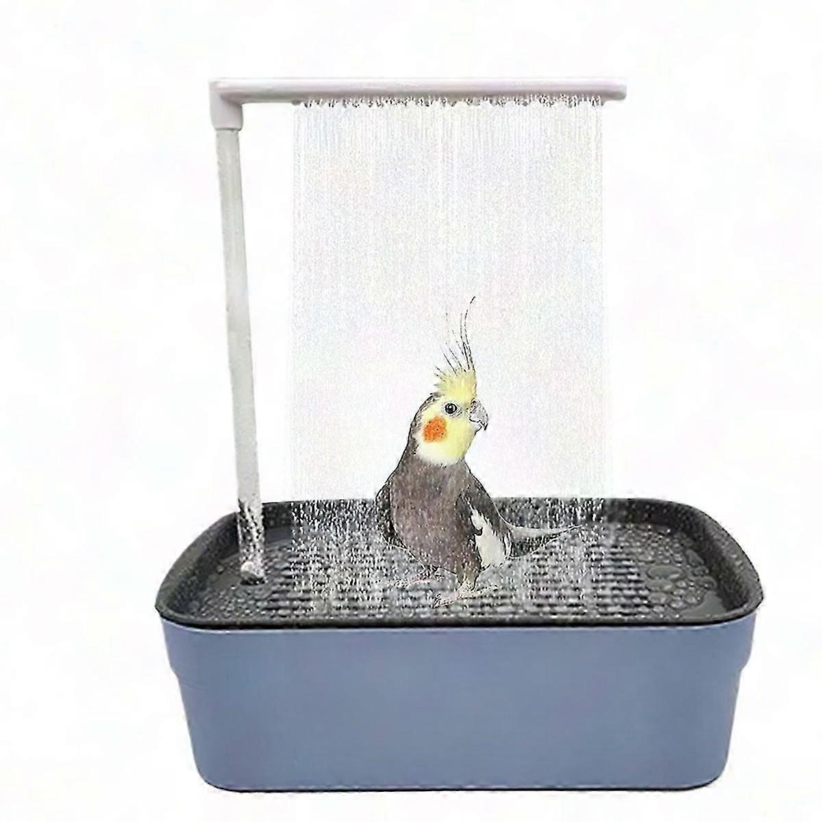 Automatic Bird Bath Tub for Parrots - Circulating Water Pet Shower with Perch