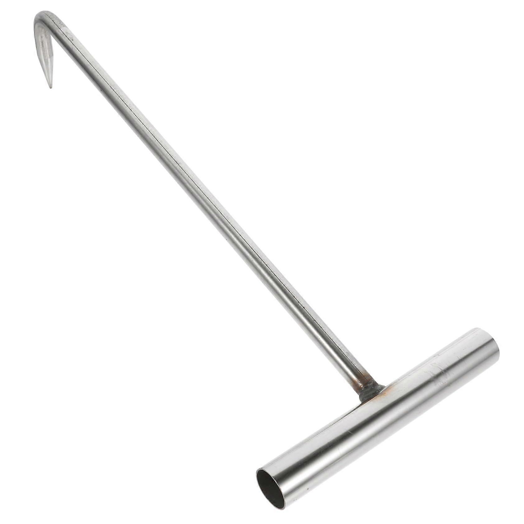 Tshaped manhole cover lifter, quality lifting hook for manhole covers, versatile and practical for various diameters.