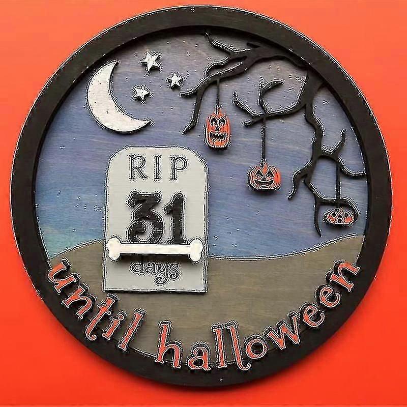 ハロウィーンカウントダウンハウスサインと装飾品木製工芸品ホラー雰囲気装飾