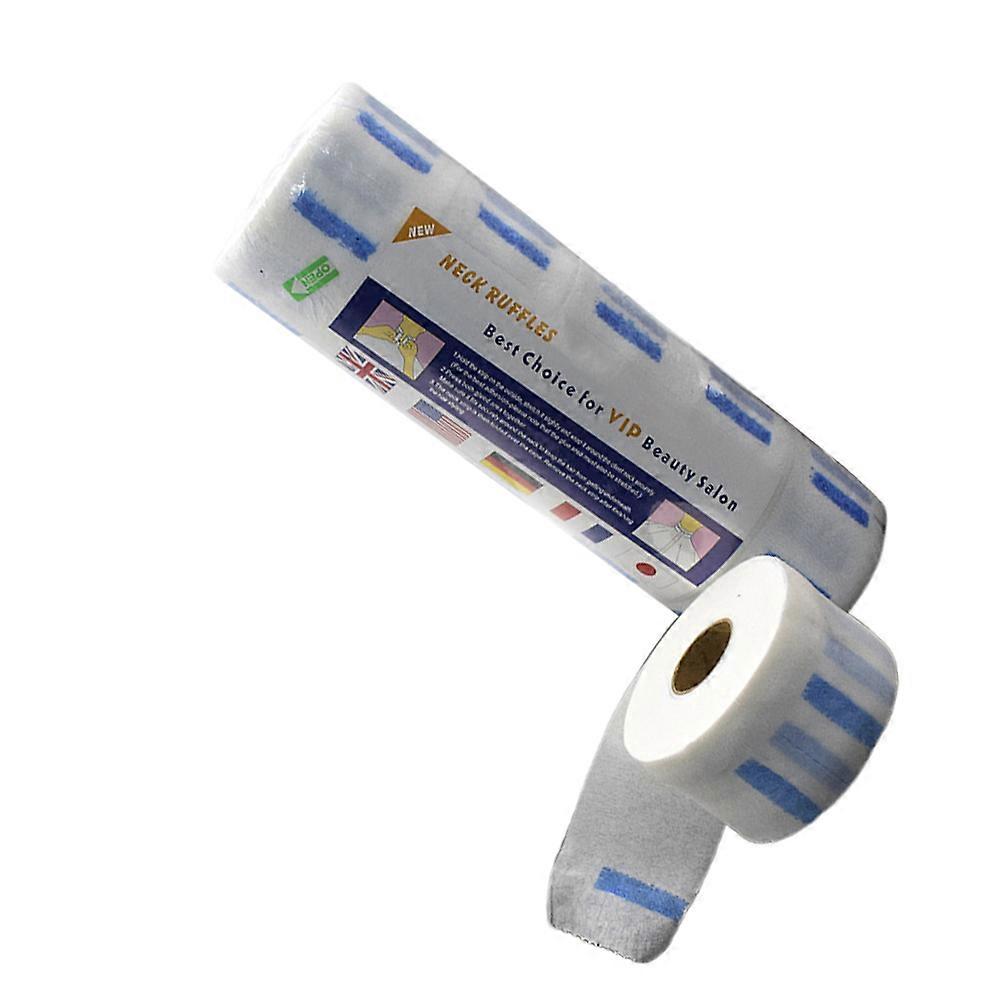 Disposable Stretchy Barber Collars White Paper Neck Straps for Salon Use 5 Roll