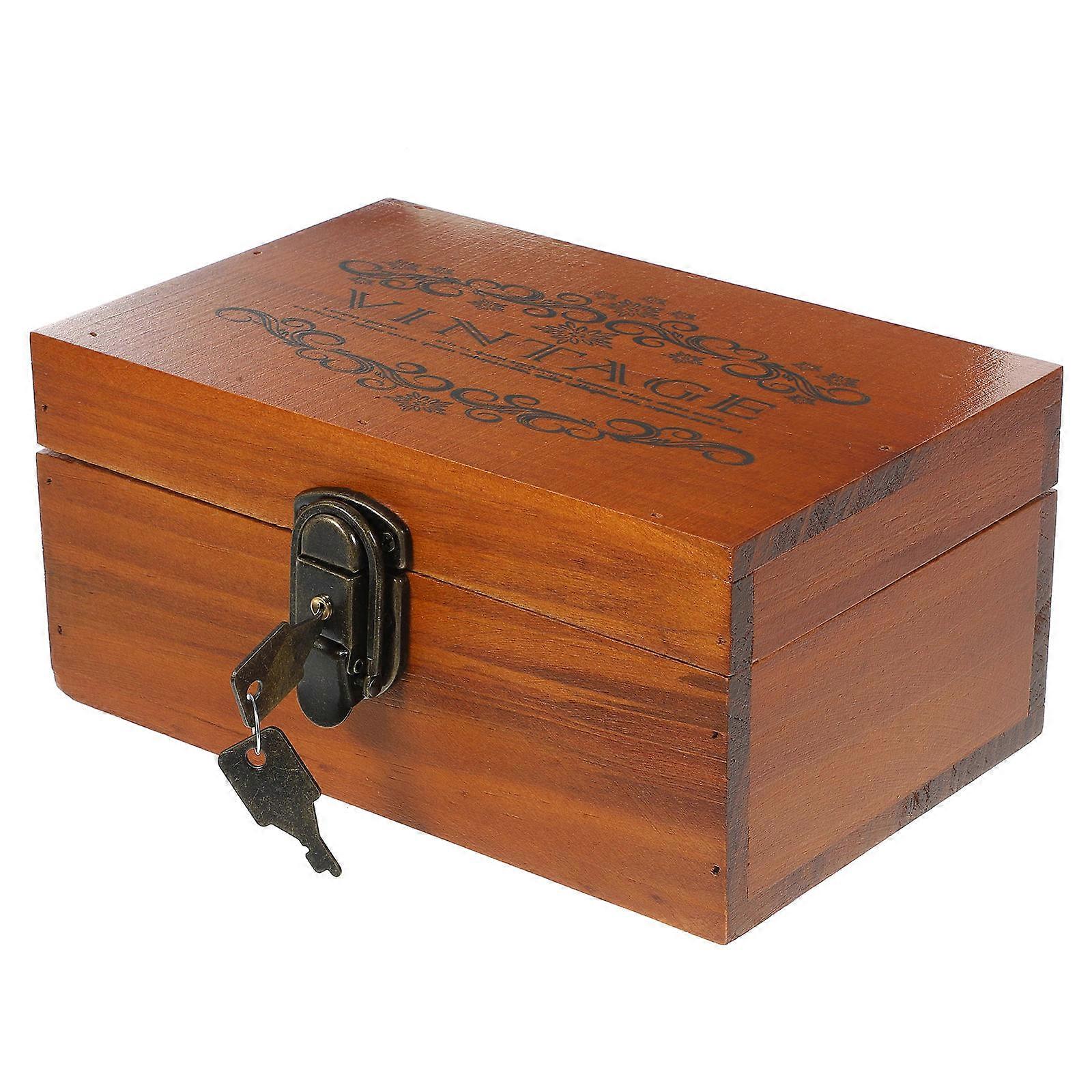 Compartment Storage Box Wooden Rectangular For Shop 1Set