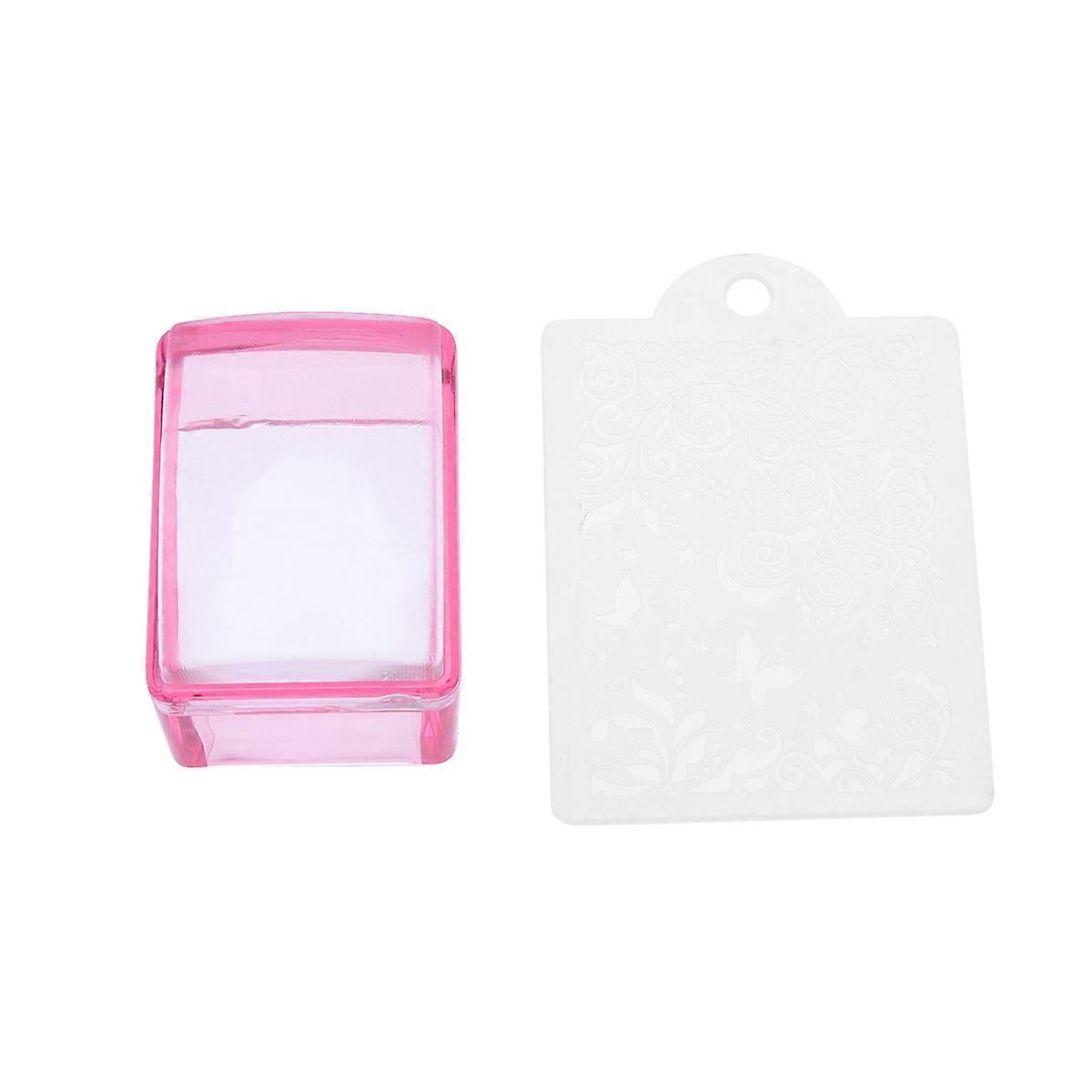 Silicone Nail Stamper Set Clear Manicure Tool for DIY Nail Art, Elastic & Durable Design for Easy Pattern Transfer, Ideal for Home & Salon Use