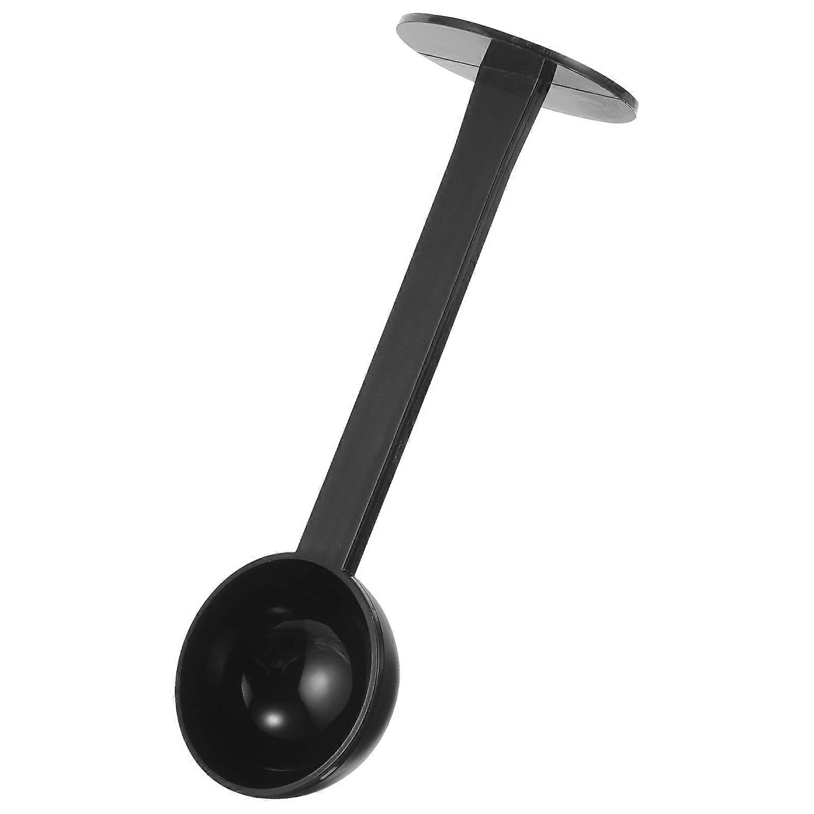 Dual Purpose Coffee Bean Scoop and Tamper Measuring Spoon for Espresso Machines Black PP Material