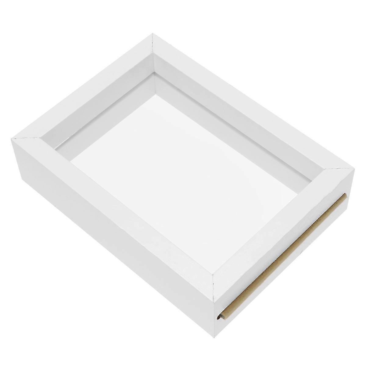 White MDF Fashion Photo Frame with Double Sided Glass for Decoration 6 Inches