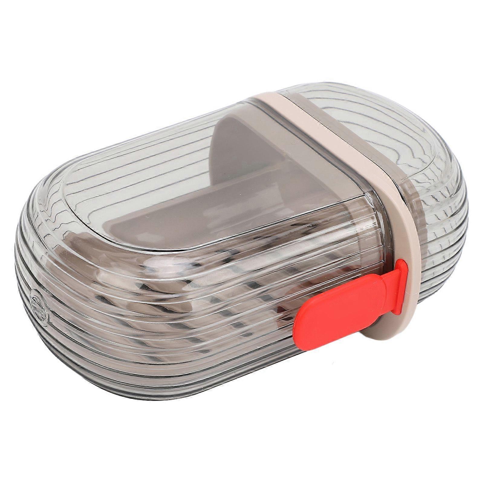 Travel Soap Case PET Leakproof Portable Soap Container with Lid Draining Tray for Traveling Camping Gym Transparent Black